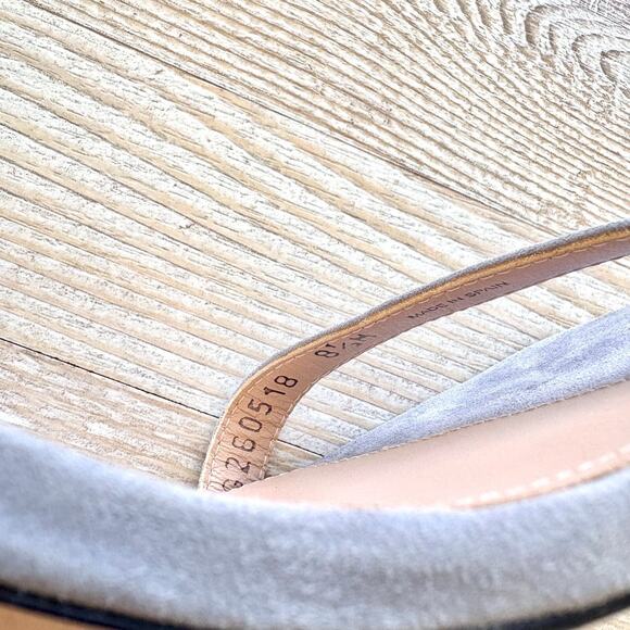 Stuart Weitzman Suede Stiletto Heel Rhinestone Waterfall Sandals | Blue 8.5 - Picture 4 of 8